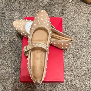 Kelly & Katie Tan Polka Dot Flats
